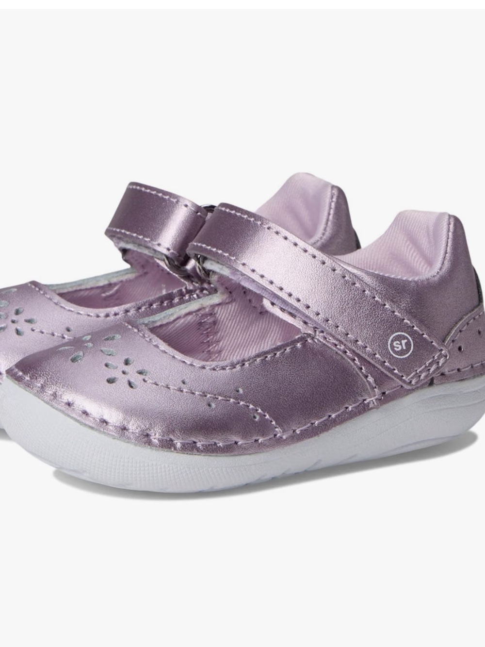 Stride Rite Baby Girls Metallic Lilac Mary Jane Shoes